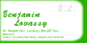 benjamin lovassy business card